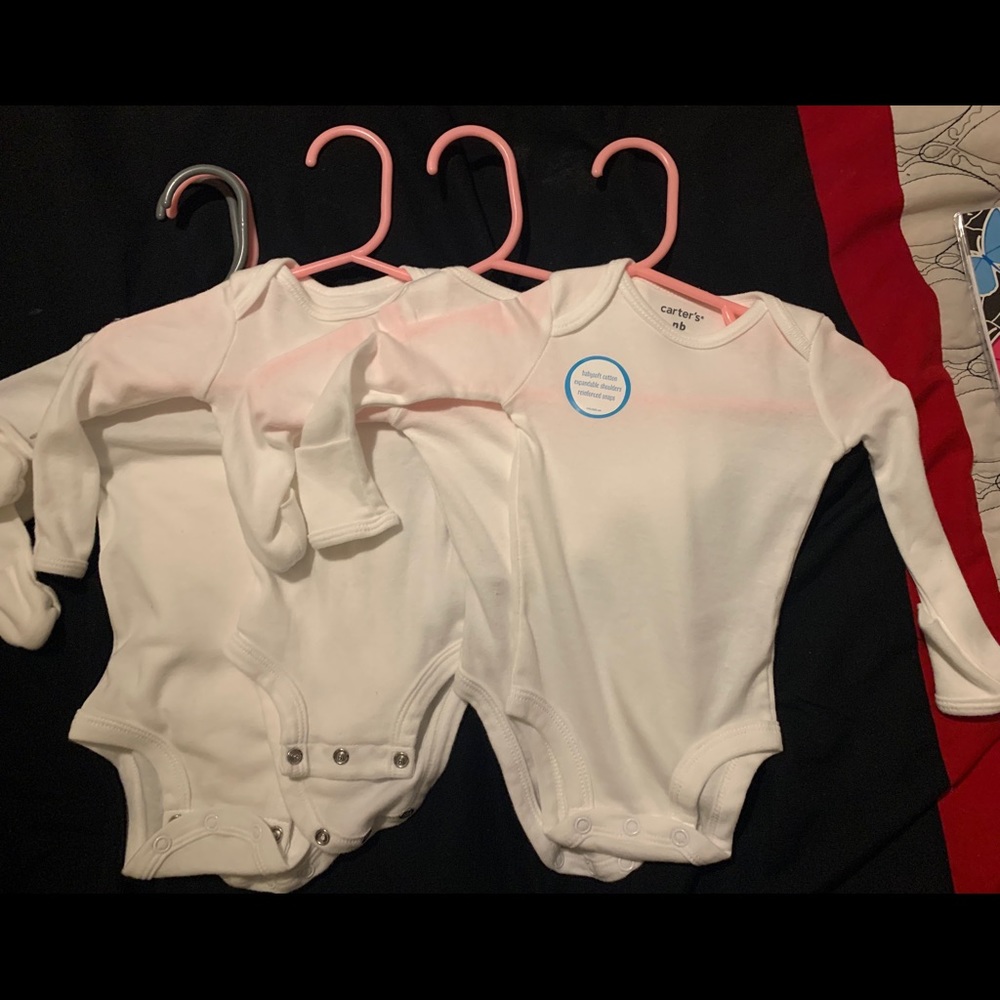 8 Newborn Long sleeves Carter’s onesies